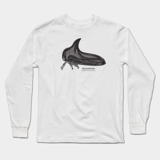 Treehopper with Common and Latin Names - on white Long Sleeve T-Shirt